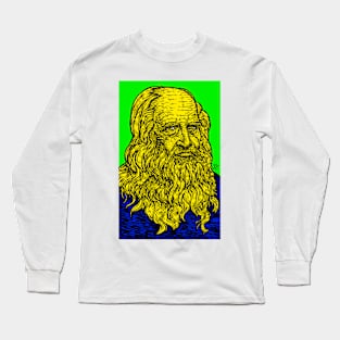 LEONARDO DA VINCI ink and acrylic portrait .3 Long Sleeve T-Shirt